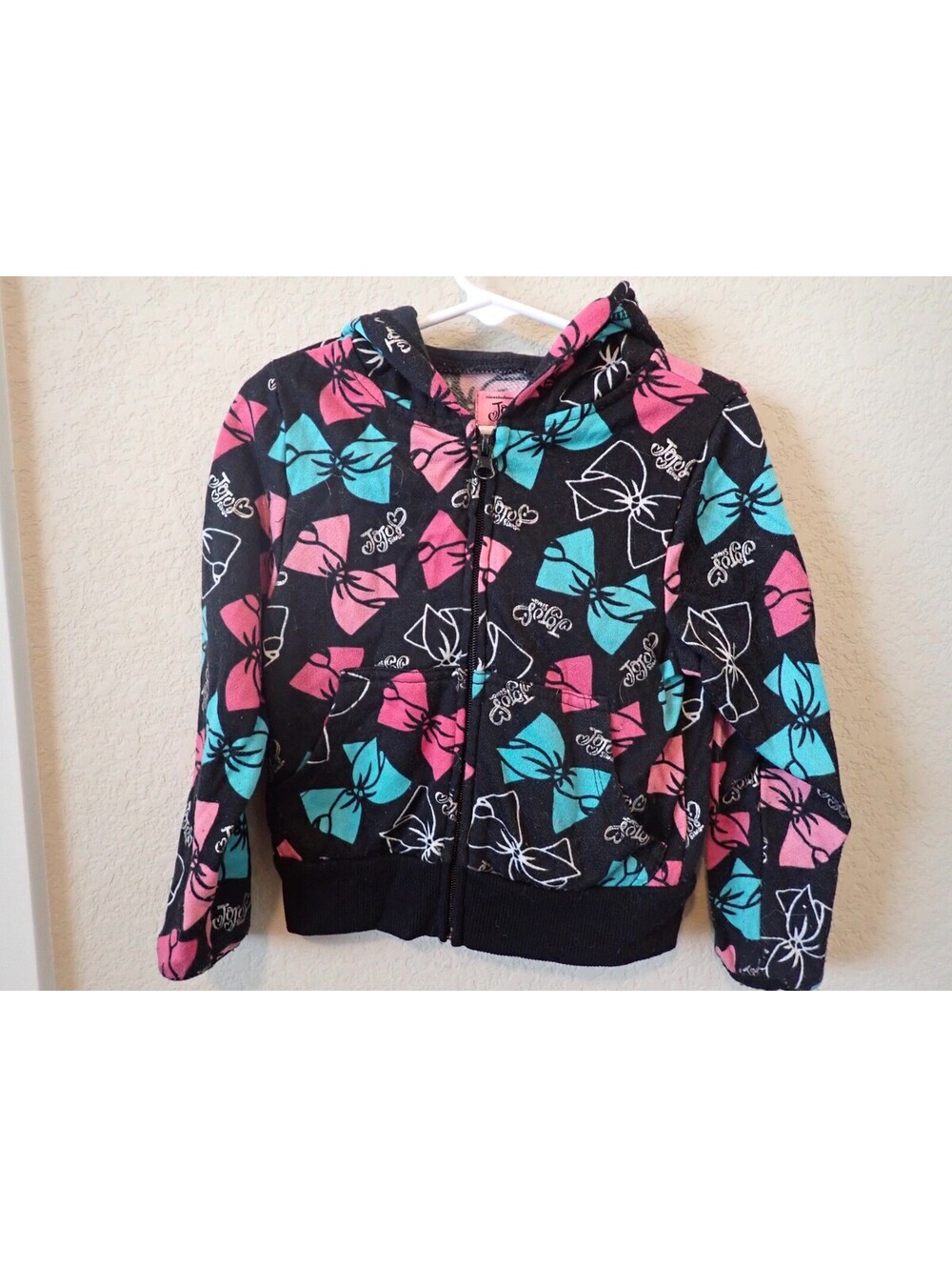 Kids JoJo Siwa black print zip hoodie